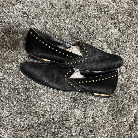Cow Hair Loafers with Gold studs - Picture 2 of 5